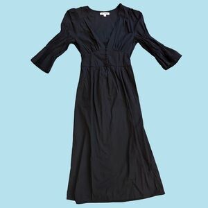 Casual midi black dress